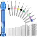 Zhehao 59 Pcs Hand Drill Bits Set Micro Drill Bit Set for Crafts, Blue - color: Blue