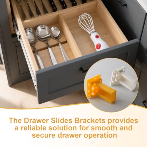 H305 Drawer Slide Socket Set,1" C Shaped Slide Channel Replacement Cabinet Hardware Support for RV Camper Drawer Rails