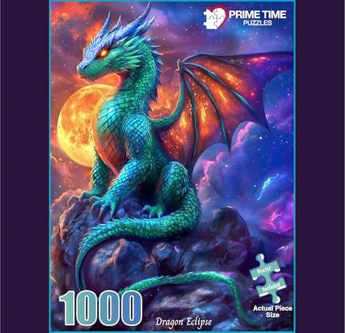 Adult Jigsaw Puzzle 1000 Piece Gothic Dragon - color: Dragon Eclipse