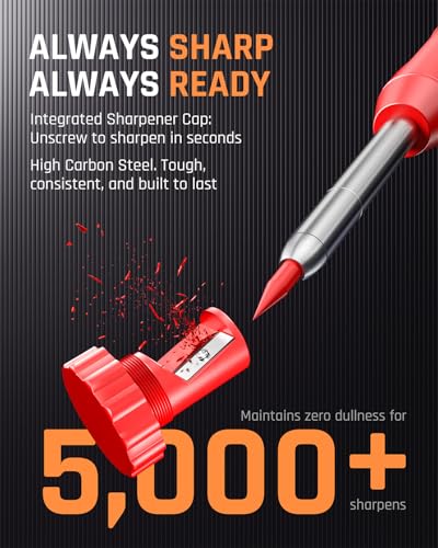 Nicpro 11 Pack Carpenter Pencil Set with Sharpener, Pencil for Construction - size: 15 Pack