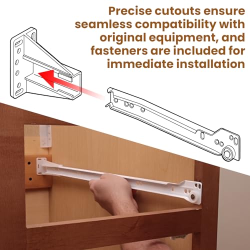Kitchen Drawer Rail Bracket for Prime-Line R 7240 Rear Drawer Track Back Plate, Nylon Drawer Side Track Brackets, White -1 Pair