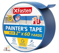 XFasten Professional Blue Painters Tape, Sharp Edge Line Technology, 2" by 60 Yards (Single Pack) - Produces Sharp Lines and Residue-Free Artisan Grade Clean Release Wall Trim Tape - size: 2 Inches x 60 Yards (Single Pack)