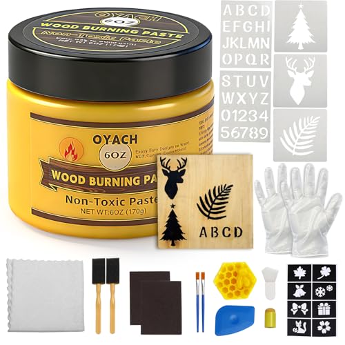6oz Wood Burning Paste Gel Kit (19pcs), Scorch Burning Marker Tool