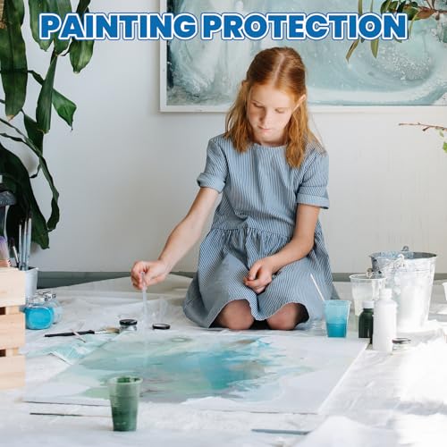 8 Pack Plastic Drop Cloth, 9 x 12 Feet Plastic Sheeting - color: 8p