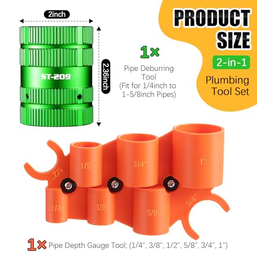 Dreyoo PEX Deburring with Depth Gauge for Copper Pipe