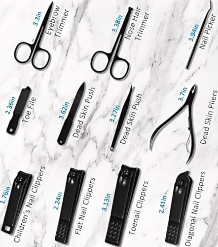 MINKINH Manicure Set Professional Nail Clipper Kit-26 Pieces, Brown | Stainless Steel Manicure Kit, Nail Care Tools with Travel Case for Men & Women, Hand & Foot Care, Gift for Family & Friends - color: Brown