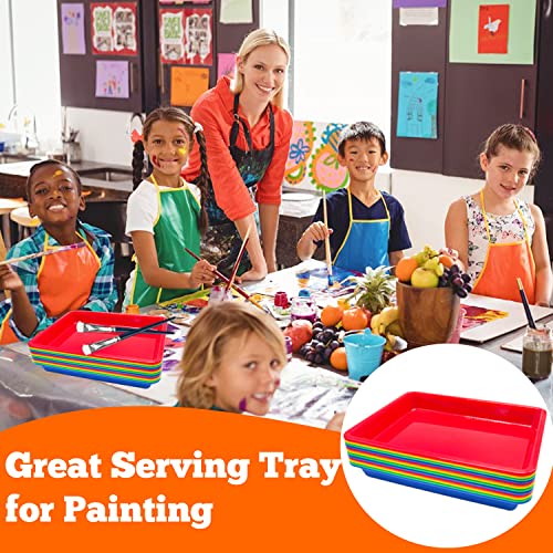 12 Pack Multicolor Activity Plastic Art Trays for Art and Crafts
