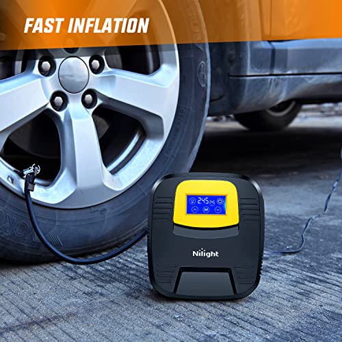 Nilight Digital Tire Inflator Air Compressor Portable Pump w/Pressure Gauge - color: Touch Screen Air Pump