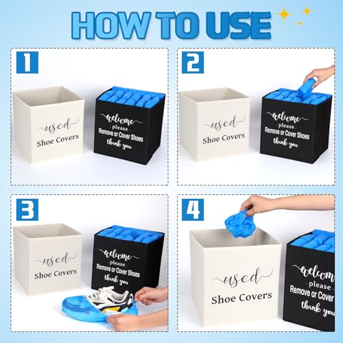 200 Pcs Disposable Shoe Covers with 2 Dispenser Boxes, Blue - color: Blue