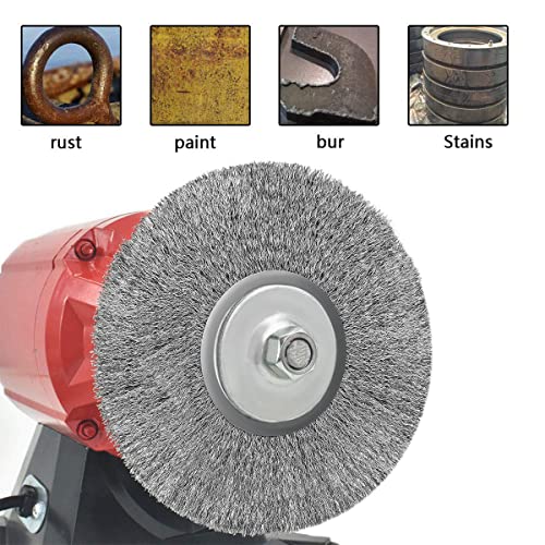 5Pcs 3 Inch Stainless Steel Wire Crimped Wheel Brush with 1/4" Bore for Angle Grinder Derusting Cleaning and Surface Polishing - size: 3"75mm 5Pcs