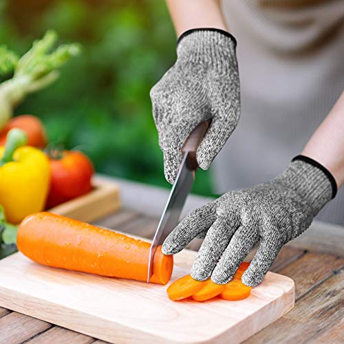 Evridwear Cut Resistant Gloves Food Grade Level 5 Kitchen Safety Protection (Large, Gray) - color: Gray, size: Large (Pack of 1)