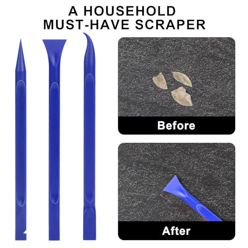 Car Crevice Cleaning Tool, 9 Pieces No-Scratch Plastic Scraper Tool for Tight Spaces, Multi-Use Small Paint Scraper Tool Sticker Remover for Kitchen, Crevices, Food, Paint, Labels, Oil Stains, Dirt - color: Blue