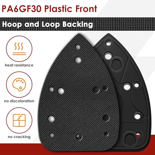 2 Pcs Mouse Sander Replacement Pads with 50 Pcs Sandpaper