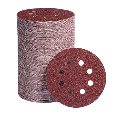 S SATC 150 PCS Sanding Discs 5-Inch 8-Hole Aluminum Oxide Sandpaper for Woodworking Hook and Loop Adhesive for Random Orbital Sander 40 Grit - style: 150PCS 5 Inch 40 Grit