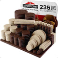 235 pcs Felt Furniture Pads Brown & Beige X-Protector! for Hardwood Floors - size: 235 PCS Brown & Beige, Round & Square