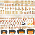 CheeMuii 300PCS Brass DOT Air Line Fittings with 4 Roll 200FT DOT Air Lines - size: 200FT-4ROLL-300PCS