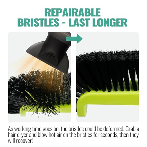 18" Pool Brush Head - Scrub Brushes, Curved Ends, Green & Black - color: Black