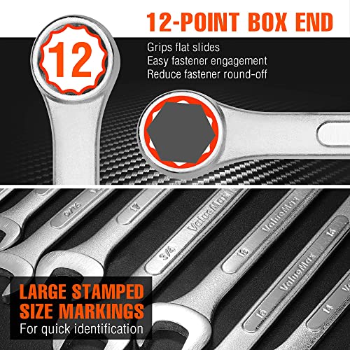 ValueMax 20PCS Mechanics Wrench Set Metric and Standard with Roll Up Pouch