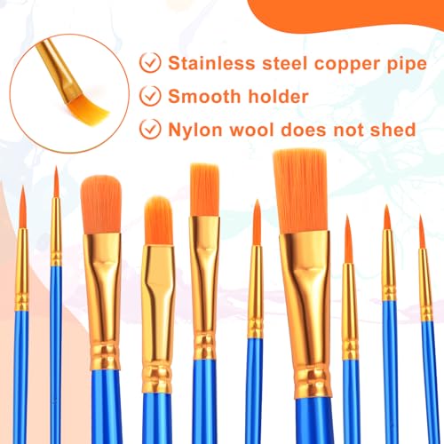 ESRICH 20PCS Paint Brushes, Paint Brush for Acrylic Painting - color: Blue, size: 20
