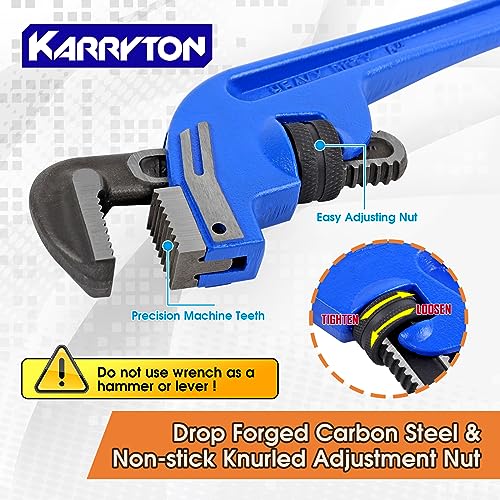 8 Inch End Pipe Wrench, Jaw Opening 1.5"/38mm Adjustable Cast Iron offset Handle Plumbing Wrench, Perfect Plumbers Tool for Oil Field, Plumbing, Auto Repair, Construction and Mechanics - size: 8-IN, style: End