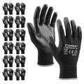 Comix PU Coated Work Gloves for Men & Women, 12 Pairs Bulk Pack, Grip - size: X-Large