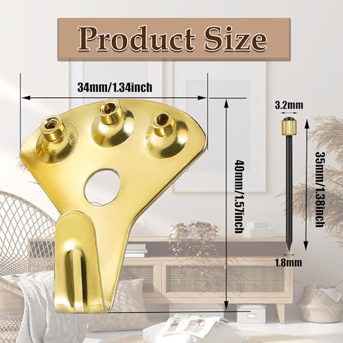 12PCS 100lbs Heavy Duty Picture Hangers with Nails,Picture Hanging Hooks,Heavy Picture Hanging Hardware Used in Wooden Wall & Drywall for Mirror, Photo Frame,Clock,House Decoration - style: Style A