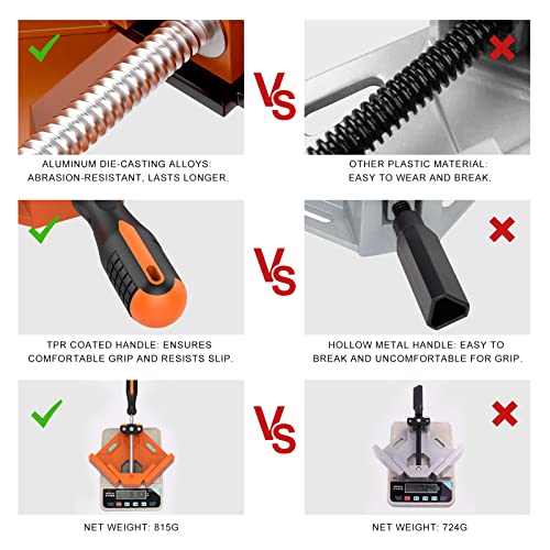 Housolution Right Angle Clamp, [4PACK] 90° Aluminum Alloy - Orange - color: Orange