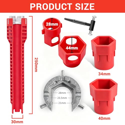 14-in-1 Multi-Functional Plumbers Wrench, Universal Faucet and Sink Installer Tool for Kitchen & Bathroom, Tight Spaces Tub Drain Removal, 4 in 1 Water Pipe Wrenchv