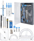 Mr. Pen- Geometry Set, 15 pcs, Blue, 6 Inch Swing Arm Protractor, Divider - color: Blue