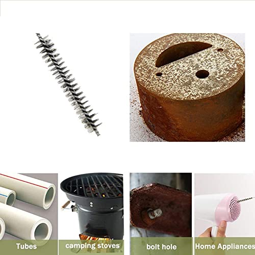 Utoolmart Steel Wire Cleaning Brush, Spiral Power Tube Brush, 0.2-inch Diameter 12-inch Length, 2pcs - color: 2pcs, size: 0.6cm