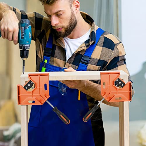 Housolution Right Angle Clamp, [4PACK] 90° Aluminum Alloy - Orange - color: Orange
