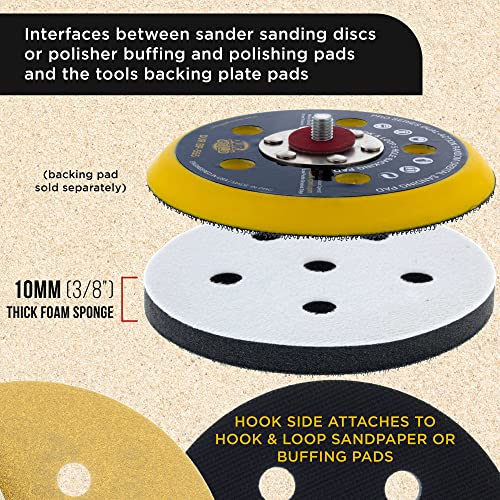 Dura-Gold Pro Series 5" x 10mm Soft Density Sanding Interface Pad, 5 Hole - style: 5" - 5-Hole
