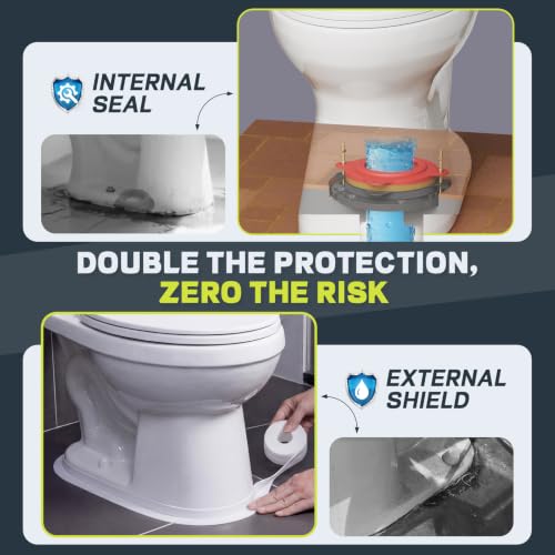 Toilet Flange Repair Kit & Elastic Wax Ring with Caulk Tape, Universal Fit - style: TF02-RI Flange Kit