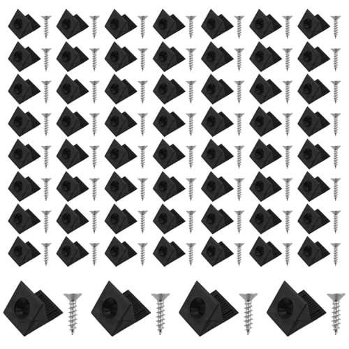 Black Drawer Wedges with Screws Drawer Support Brackets Suitable for Various Furniture cabinets wardrobes Plastic Corner Code Bracket Fasteners 50pcs