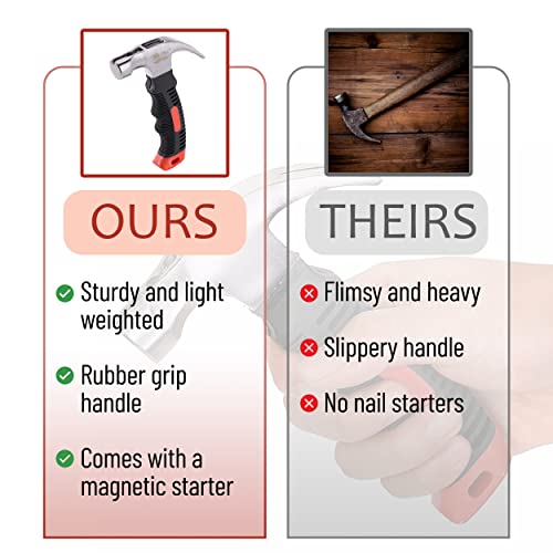 Mr. Pen- Claw Hammer, 8oz, Red, Magnetic - color: Red