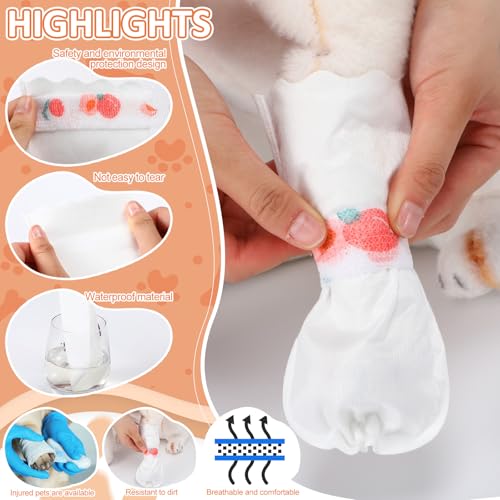 Novabright 60 Pcs Disposable Dog Booties with 3/5 Roll Protectors Bandage for Paw Protection Dog Feet Covers Pet Shoes for Pets Paw Wound Recovery for Medium Large Pets (S) - size: S