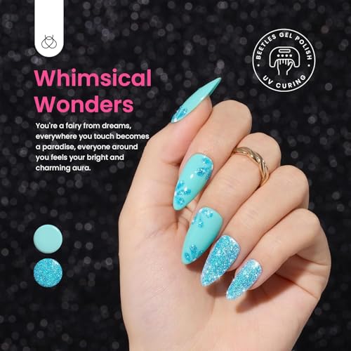Beetles Chameleon Gel Nail Polish Set- 6 Colors Gel Polish Crushed Diamond - color: A - Glitter | Treasures on Tip