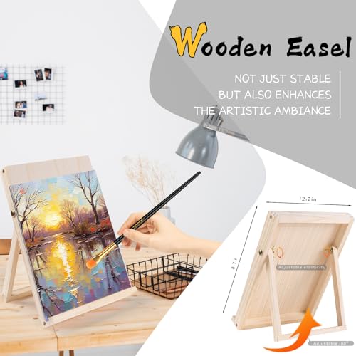 Paint Set for Kids & Adults with 18 Acrylic Paints,Canvas & Easel