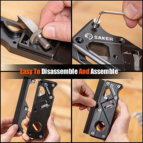 Saker Chamfer Plane-Woodworking Edge Corner Flattening Tool with Auxiliary Locator,Hand Chamfering Planer Suitable for Quick Edge Trimming of Wood (upgrade -1 Cutter Head, Black) - size: upgrade - 1 Cutter Head