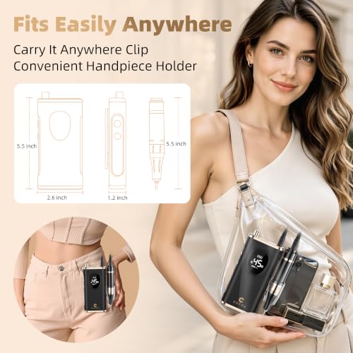 Professional Electric Nail Drill Rechargeable Nail File - color: Black Gold