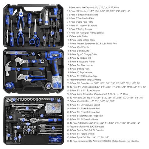 Prostormer 369-Piece Drill Tool Sets Combo Kit, Blue - color: Blue