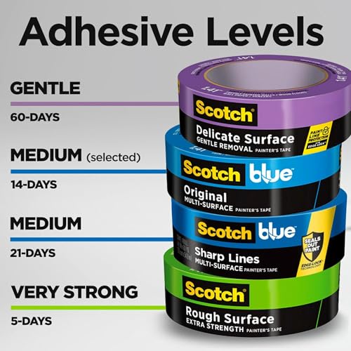 ScotchBlue Original Multi-Surface Painter's Tape, 0.70 Inches x 60 Yards, Blue, Paint Tape Protects Surfaces and Removes Easily, Multi-Surface Painting Tape for Indoor and Outdoor Use | Pack of 2 - size: Pack of 2