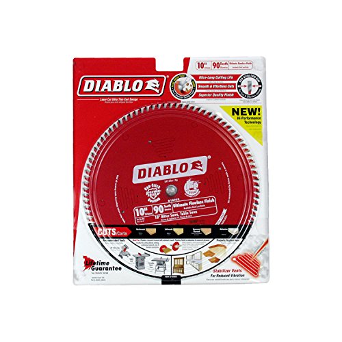 Diablo Ultimate Polished Finish Saw Blade - 10" Dia, 90 ASFG Teeth