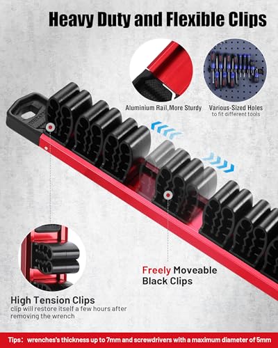 WORKPRO 6-Piece Magnetic Socket and Screwdriver Organizer Set - size: 3pc Socket Rail & 3pc Screwdriver Rail