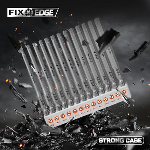 Geinxurn 13Pieces Fixedge Screwdriver Bit Set,4 inches Hex Magnetic Alloy Steel Insert Power Bits Tips with Storage Organizer for Home Repair - size: 4"-13