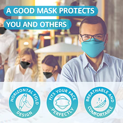 LEVENIS KN95 Face Masks 50 Pack, Breathable Comfortable and Disposable KN95 Mask, Blue - color: Adult-blue