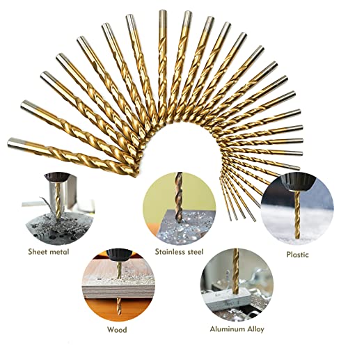 GMTOOLS 29PCS Drill Bit Set, M2 HSS, 135°Tip, Twist Jobber Length Drill Bit Kit for Hardened Metal, Cast Iron, Stainless Steel with Indexed Round Case,1/16"-1/2" - style: 29 pcs M2