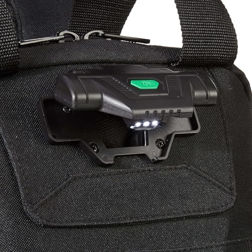 Amazon Basics Tool Backpack with LED Light, 55 Pockets, Padded Shoulder Straps, Tool Storage Bag, Black - size: Backpack