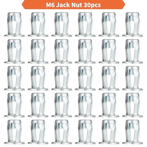 Jack nut Installation Tool Set Hand Thread Insert Jacknuts with Tool Kit - size: M6 Nuts-30PCS