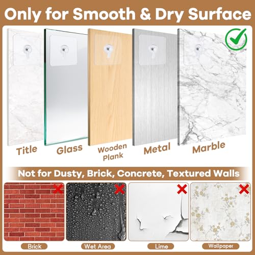22 Pcs Drill Free Adhesive Wall Hooks, 40 lb Capacity Picture Hanging Hooks, Heavy Duty Picture Hangers Without Nails Strong Hold for Bathroom, Kitchen & Entryway - size: 2.6 inch